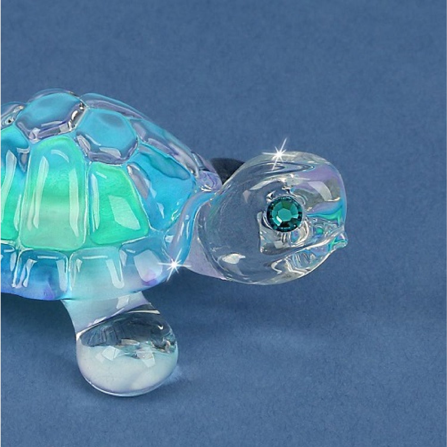 Glass Baron Blue Turtle Figurine