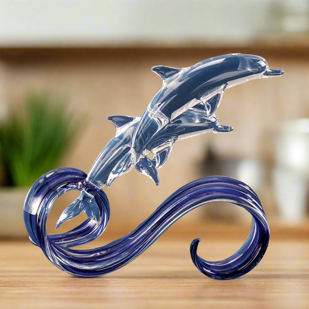 Glass Baron Blue Wave Double Dolphin