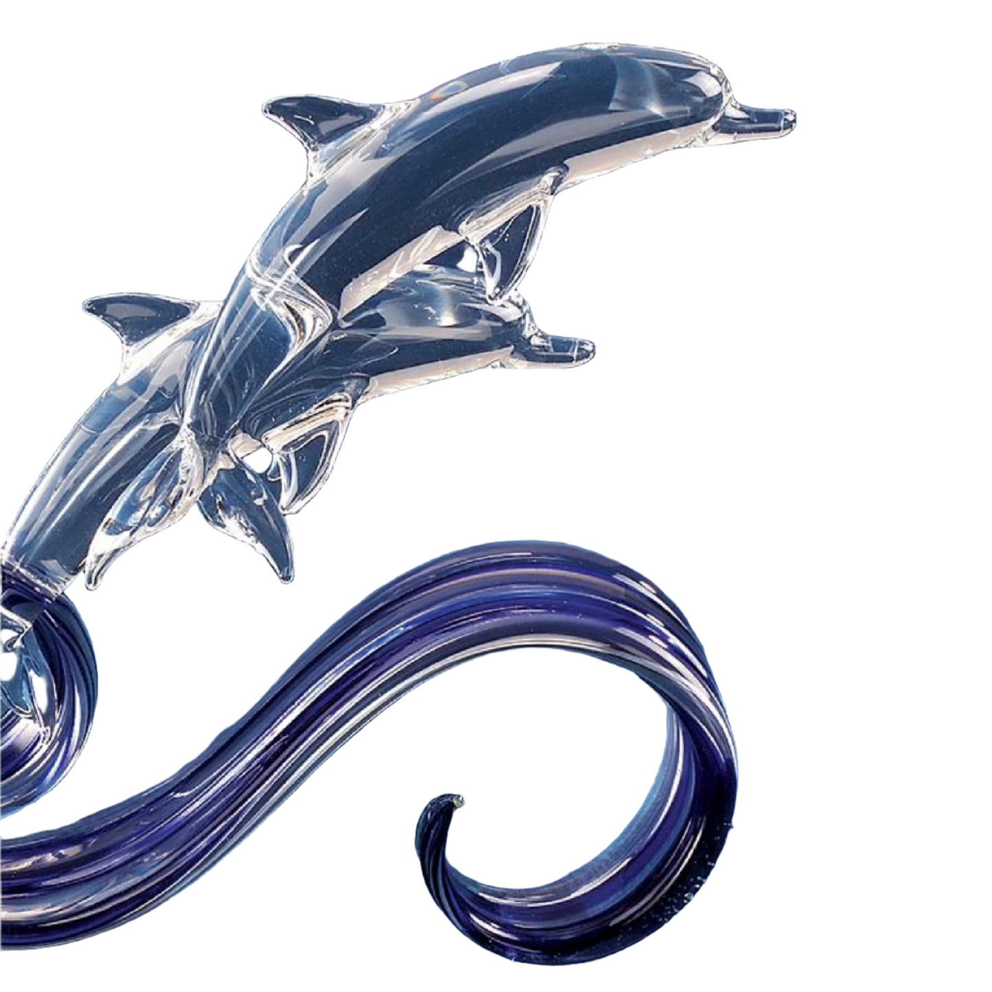 Glass Baron Blue Wave Double Dolphin