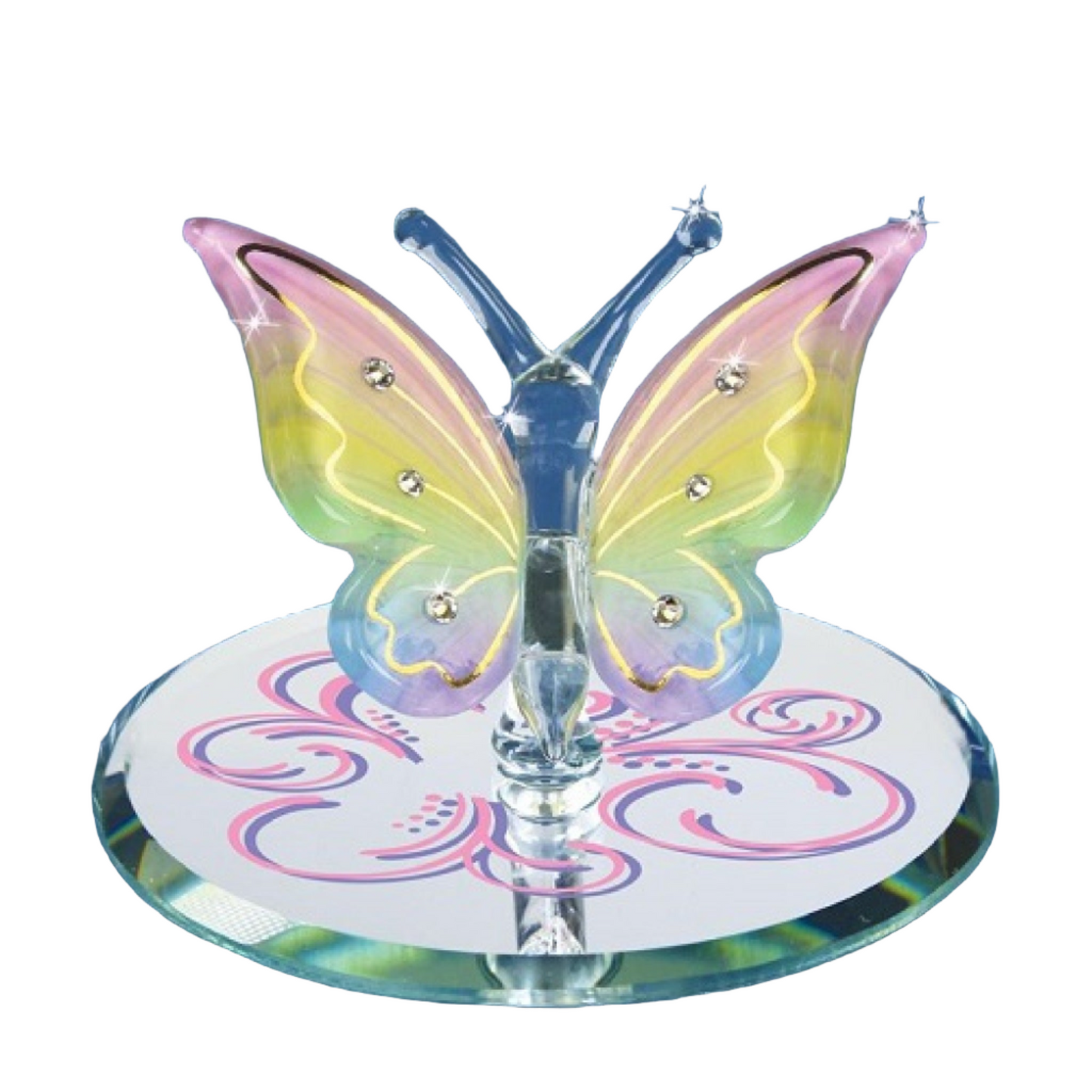 Glass Baron Butterfly Figurine - Rainbow Flutter