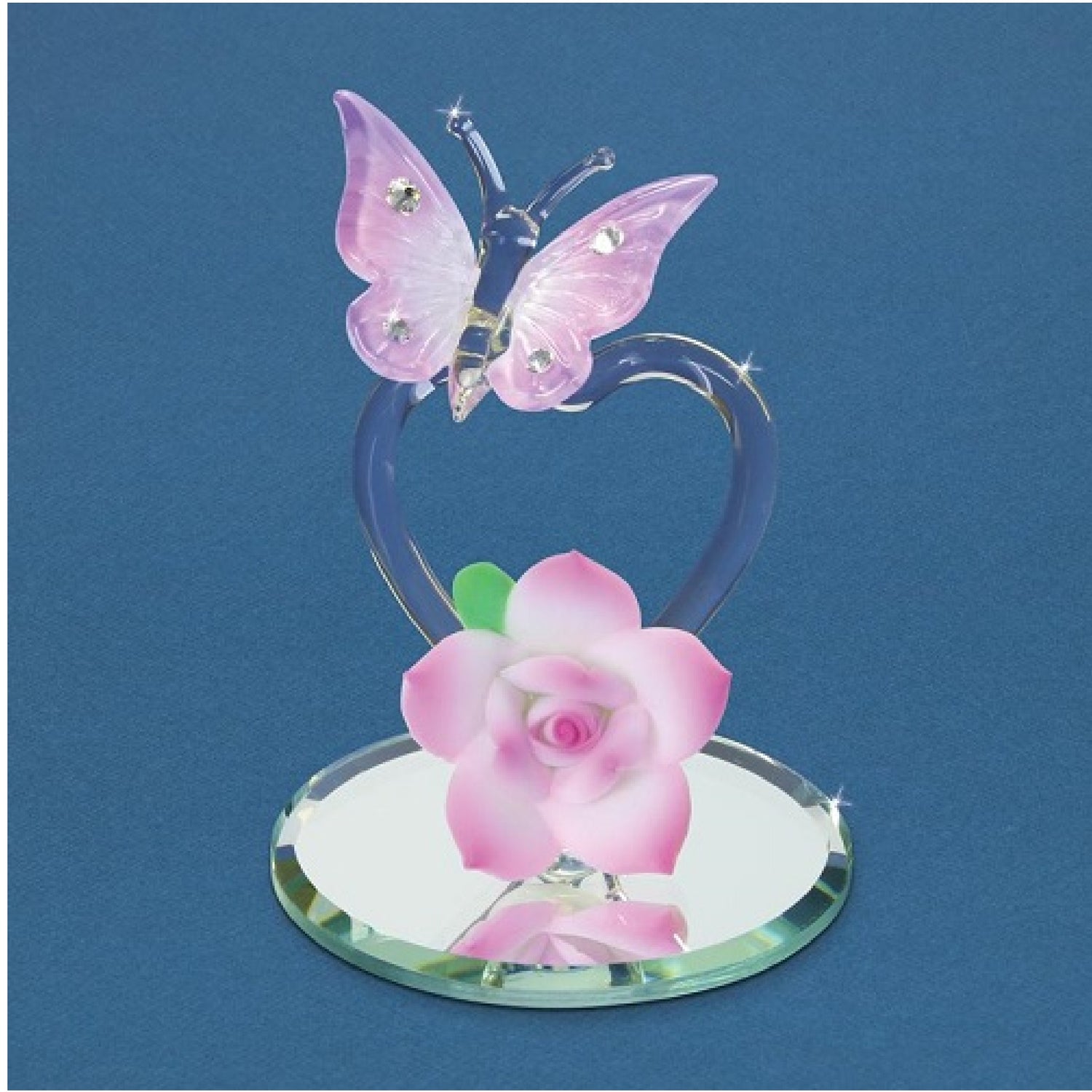 Glass Baron Butterfly Heart Violet