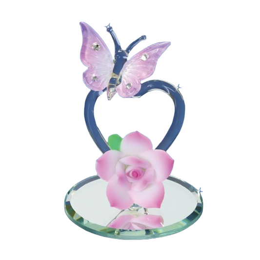 Glass Baron Butterfly Heart Violet