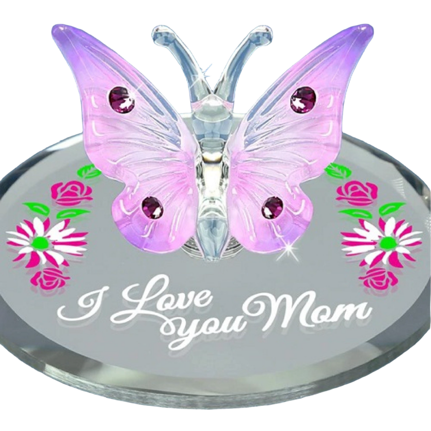 Glass Baron Butterfly "I Love You Mom"