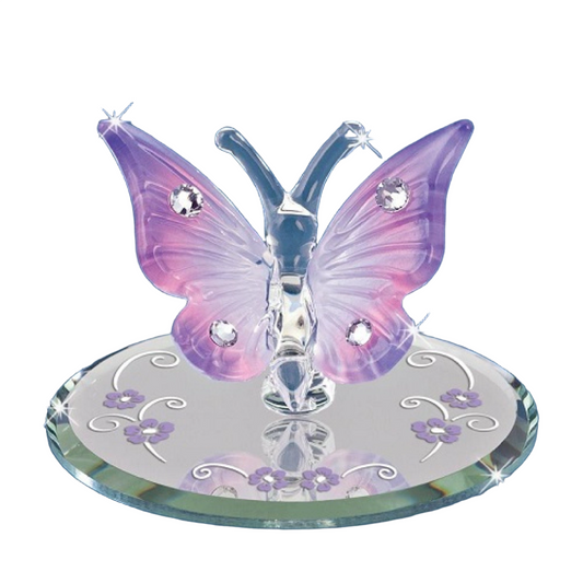 Glass Baron Butterfly Lavender With Crystals