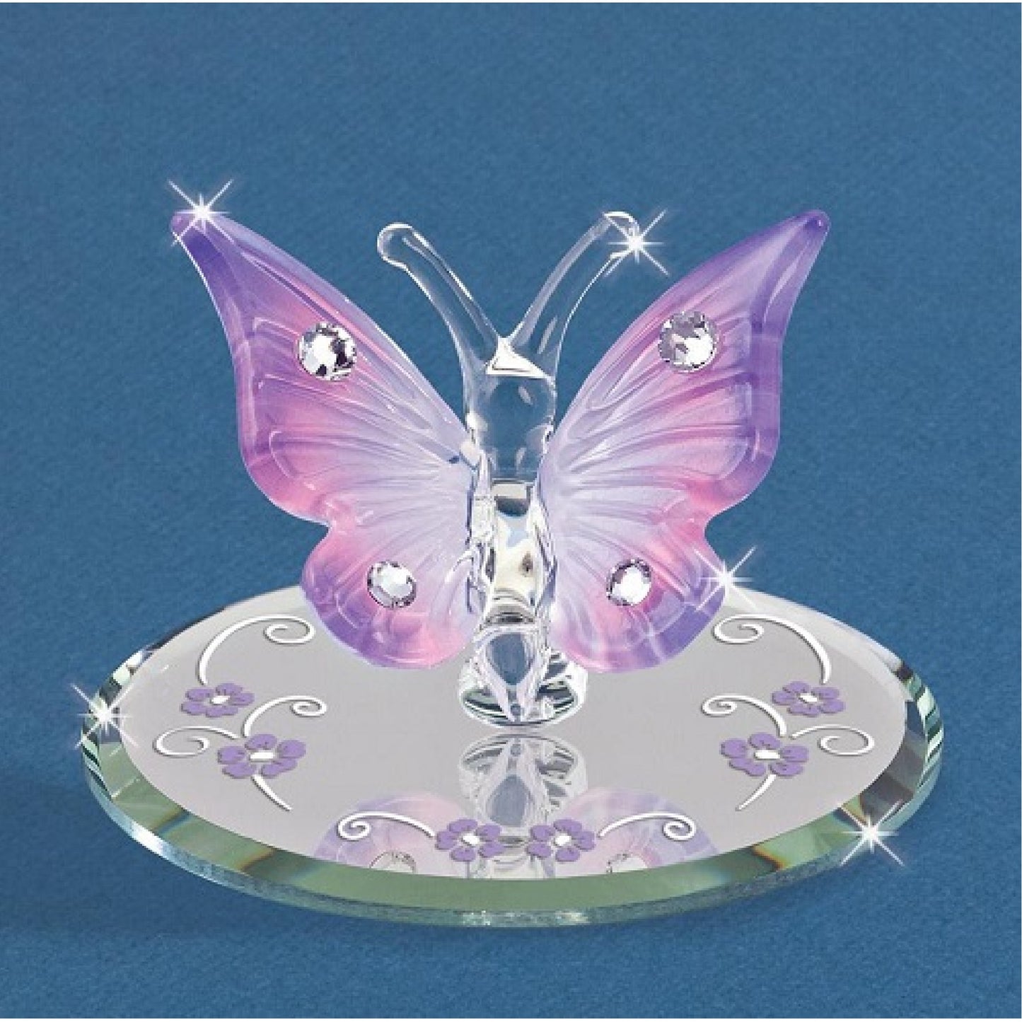 Glass Baron Butterfly Lavender With Crystals