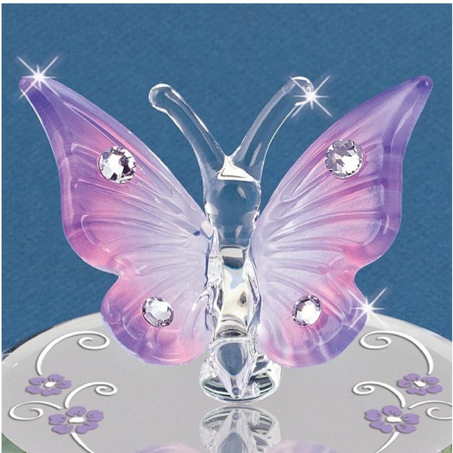 Glass Baron Butterfly Lavender With Crystals