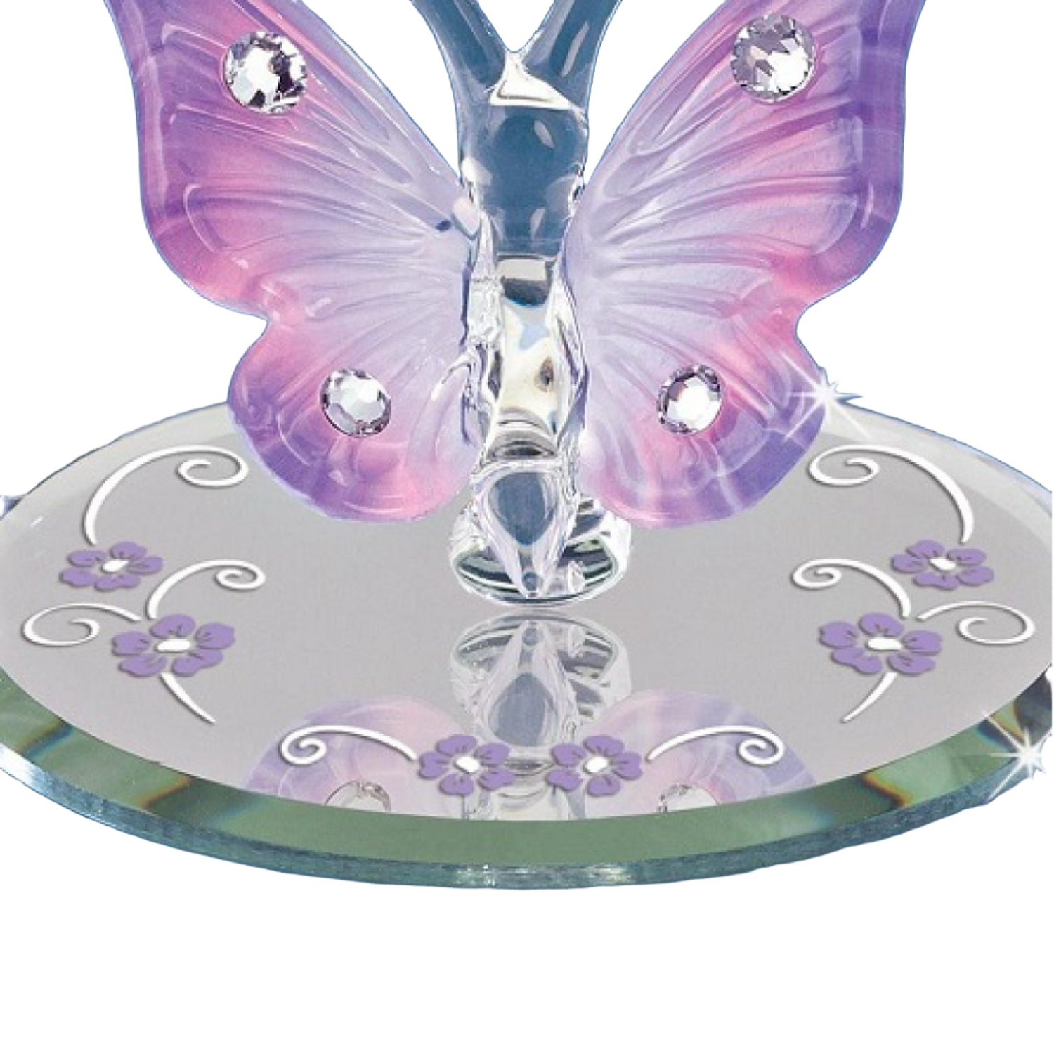 Glass Baron Butterfly Lavender With Crystals