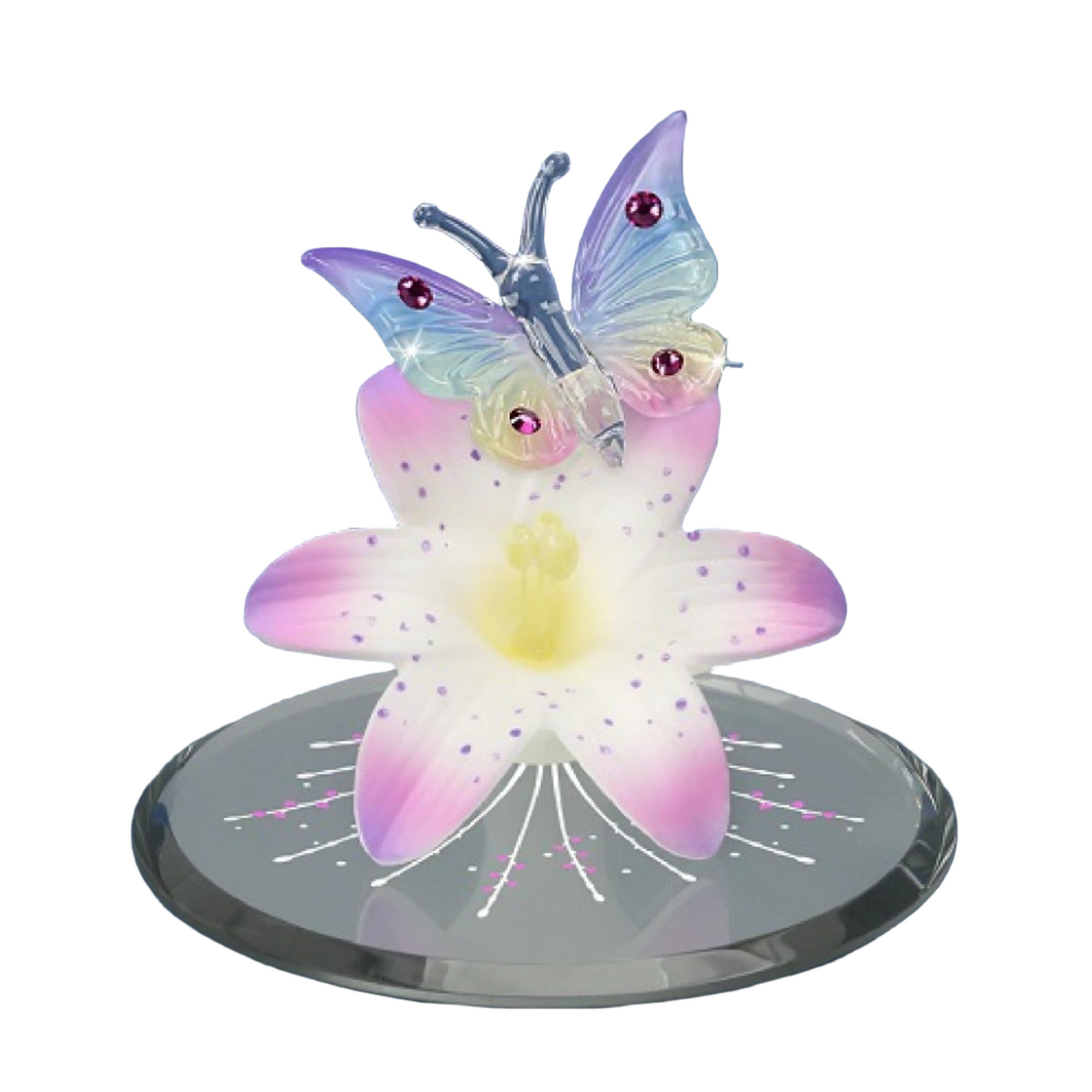 Glass Baron Butterfly Mirrored Lily