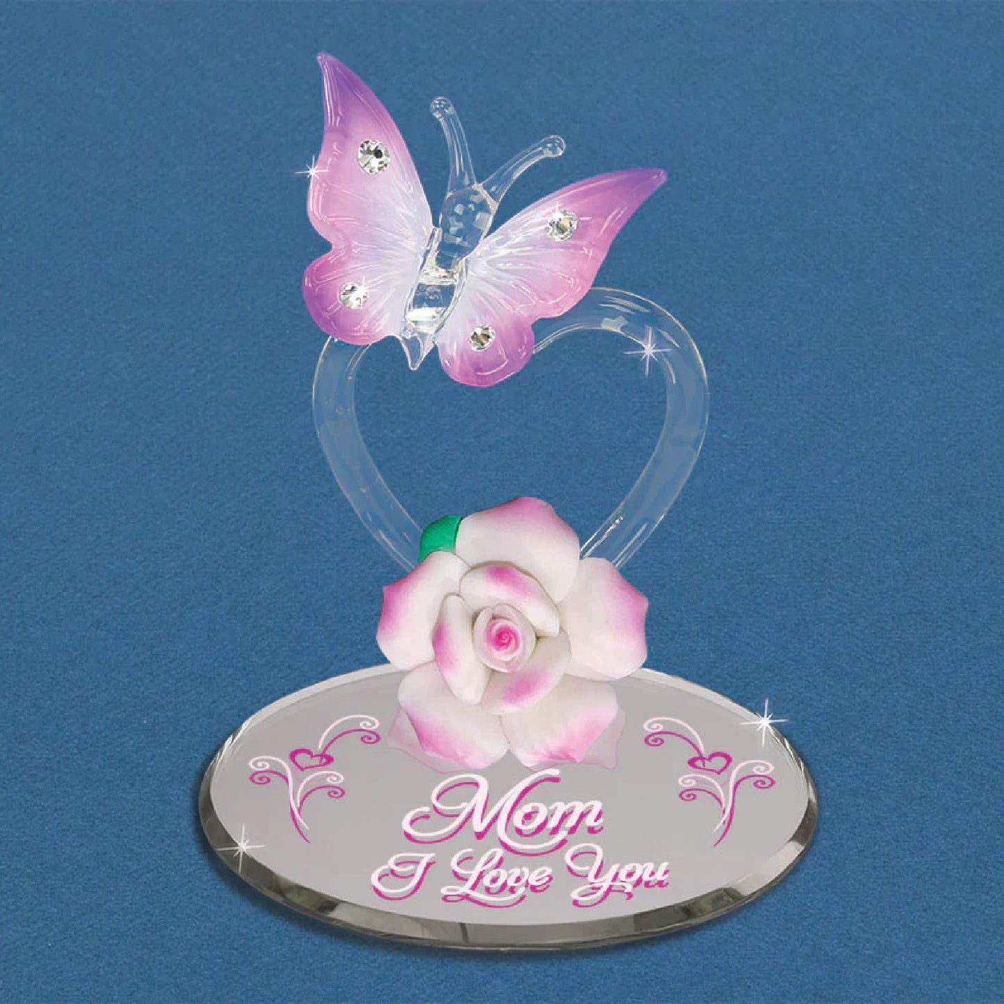 Glass Baron Butterfly "Mom I Love You"