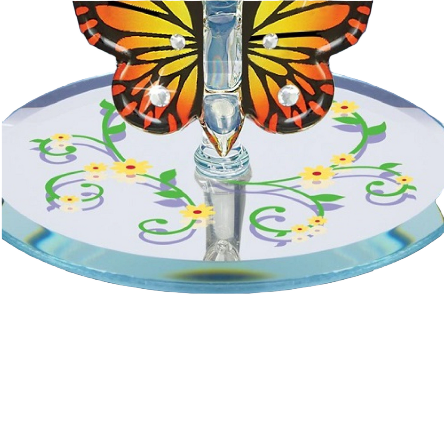 Glass Baron Butterfly, Monarch With Crystal