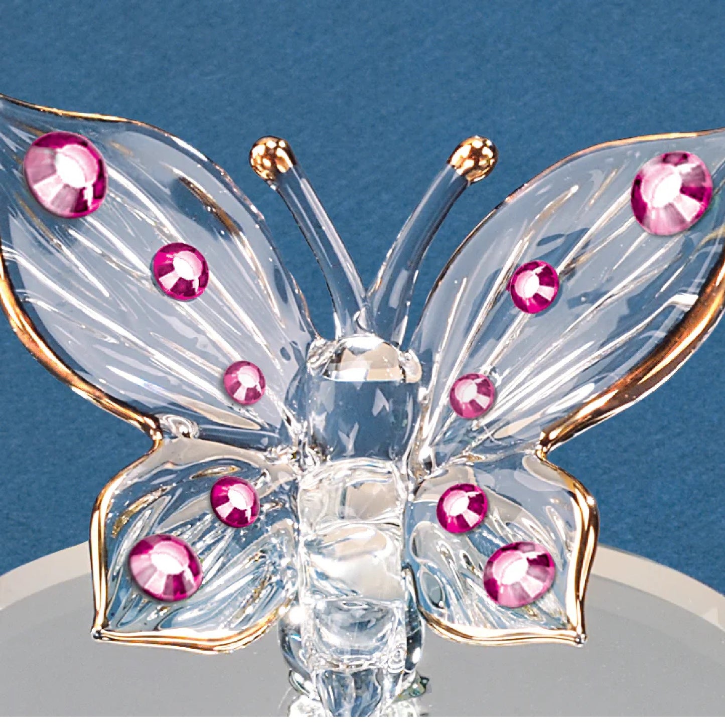 Glass Baron Butterfly, Pink Crystals