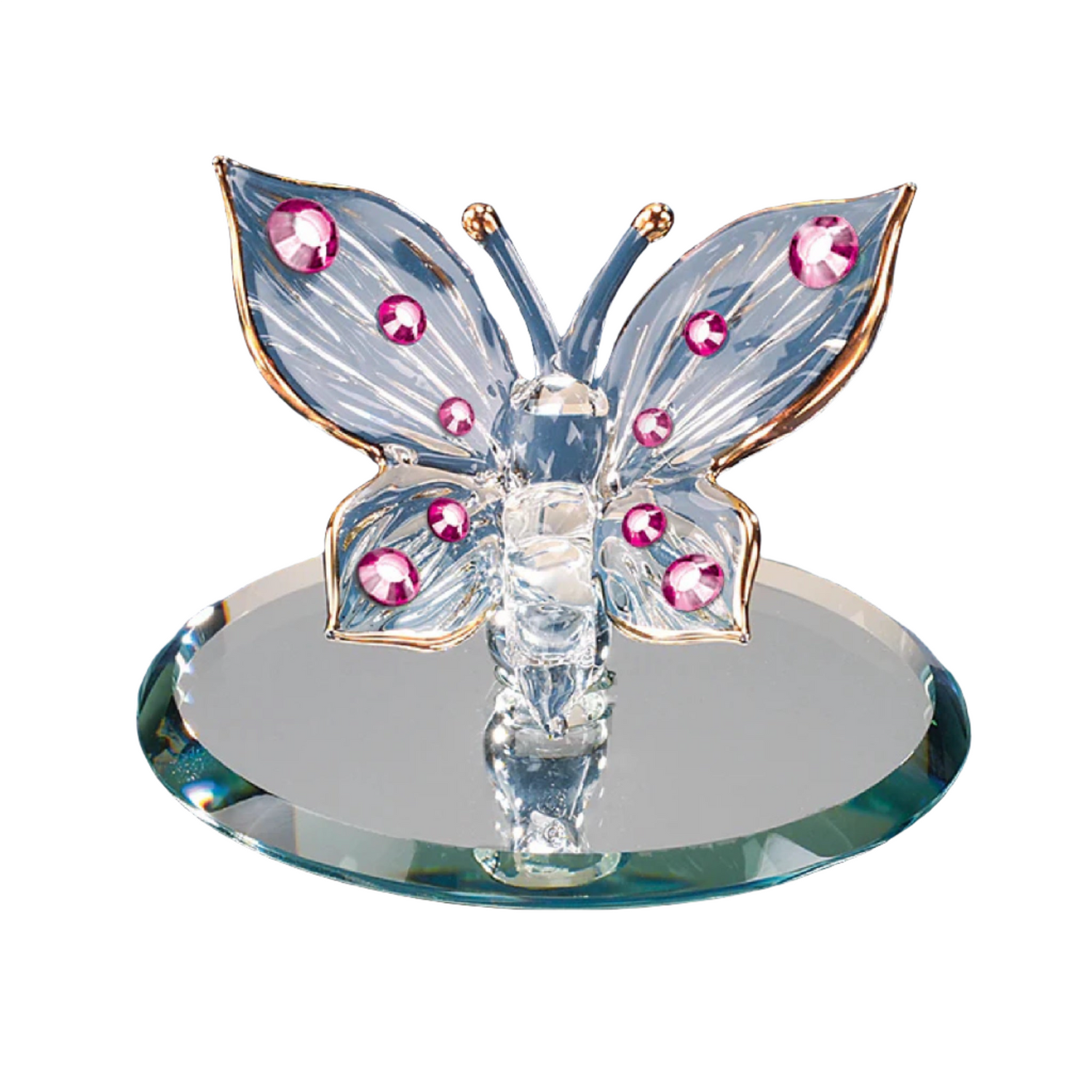 Glass Baron Butterfly, Pink Crystals