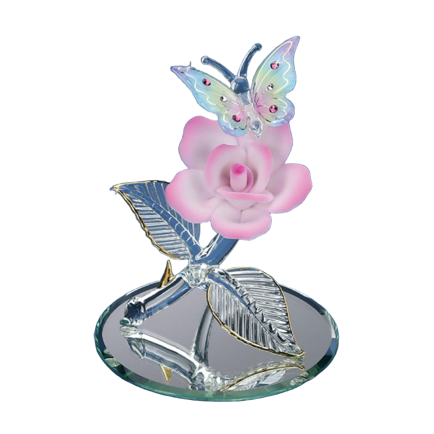 Glass Baron Butterfly Pink Rose