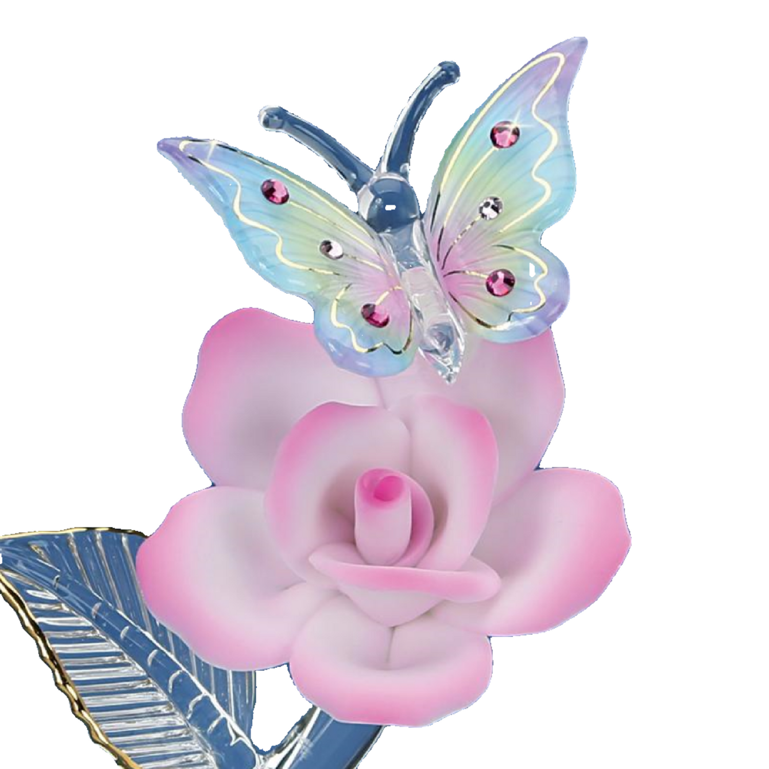 Glass Baron Butterfly Pink Rose