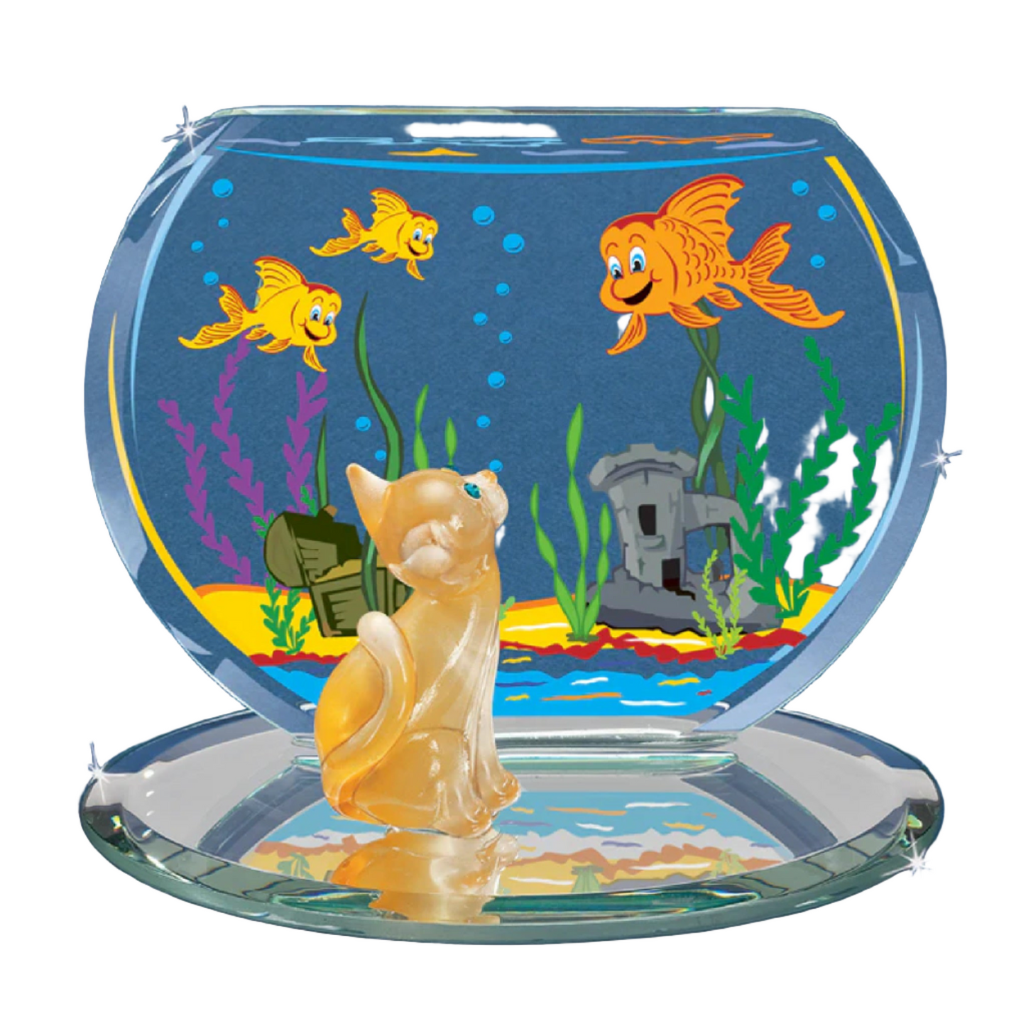 Glass Baron Cat & Fish Bowl