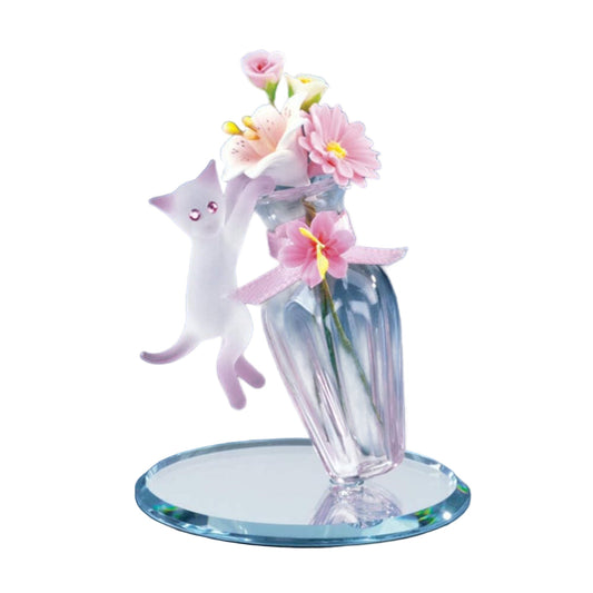 Glass Baron Cat & Vase Figurine