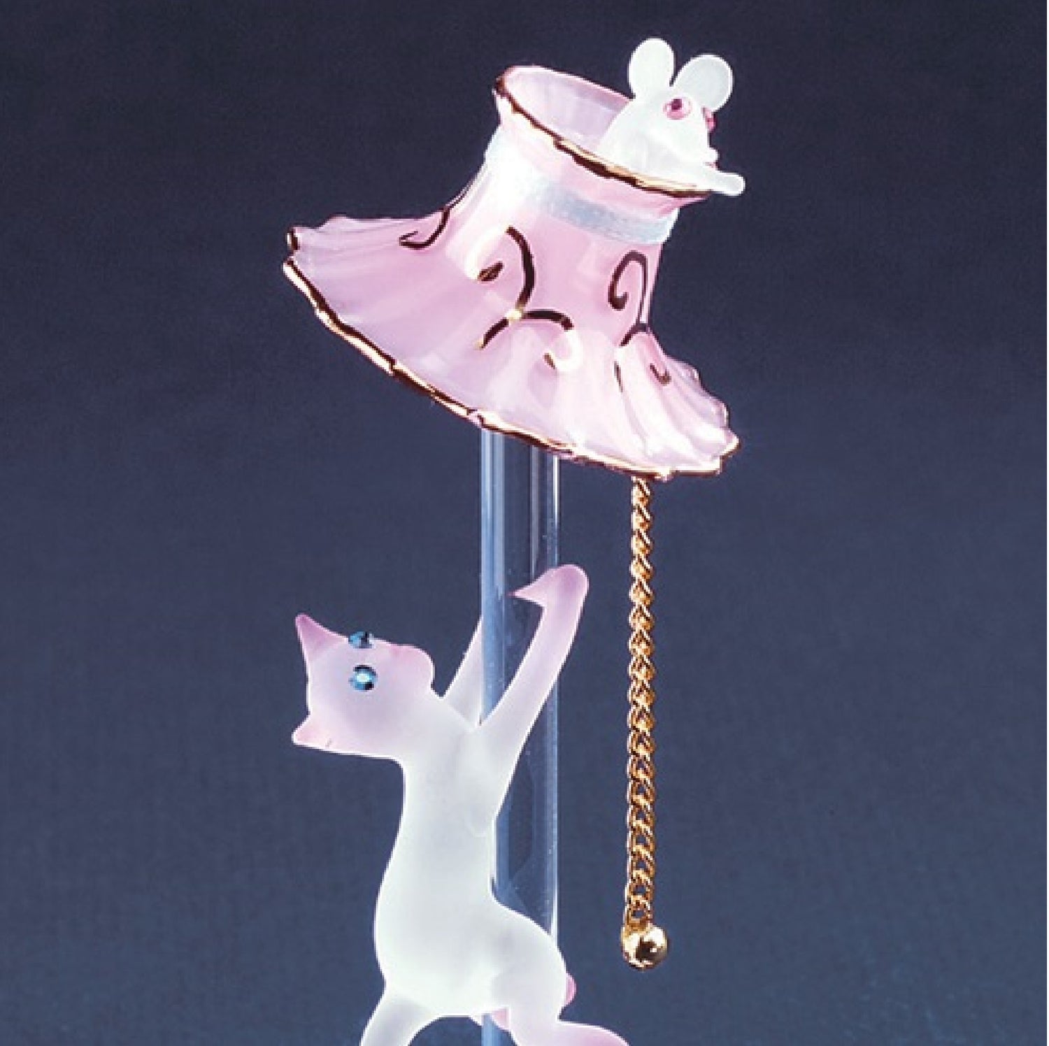 Glass Baron Cat with Lamp