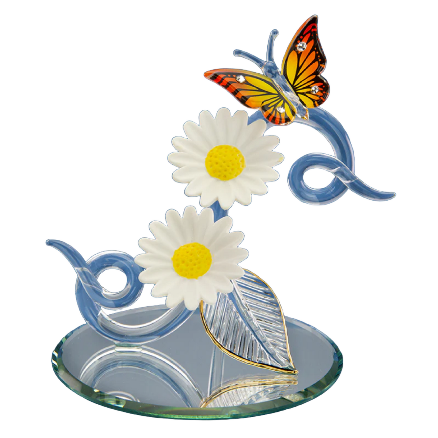 Glass Baron Double Daisy Butterfly