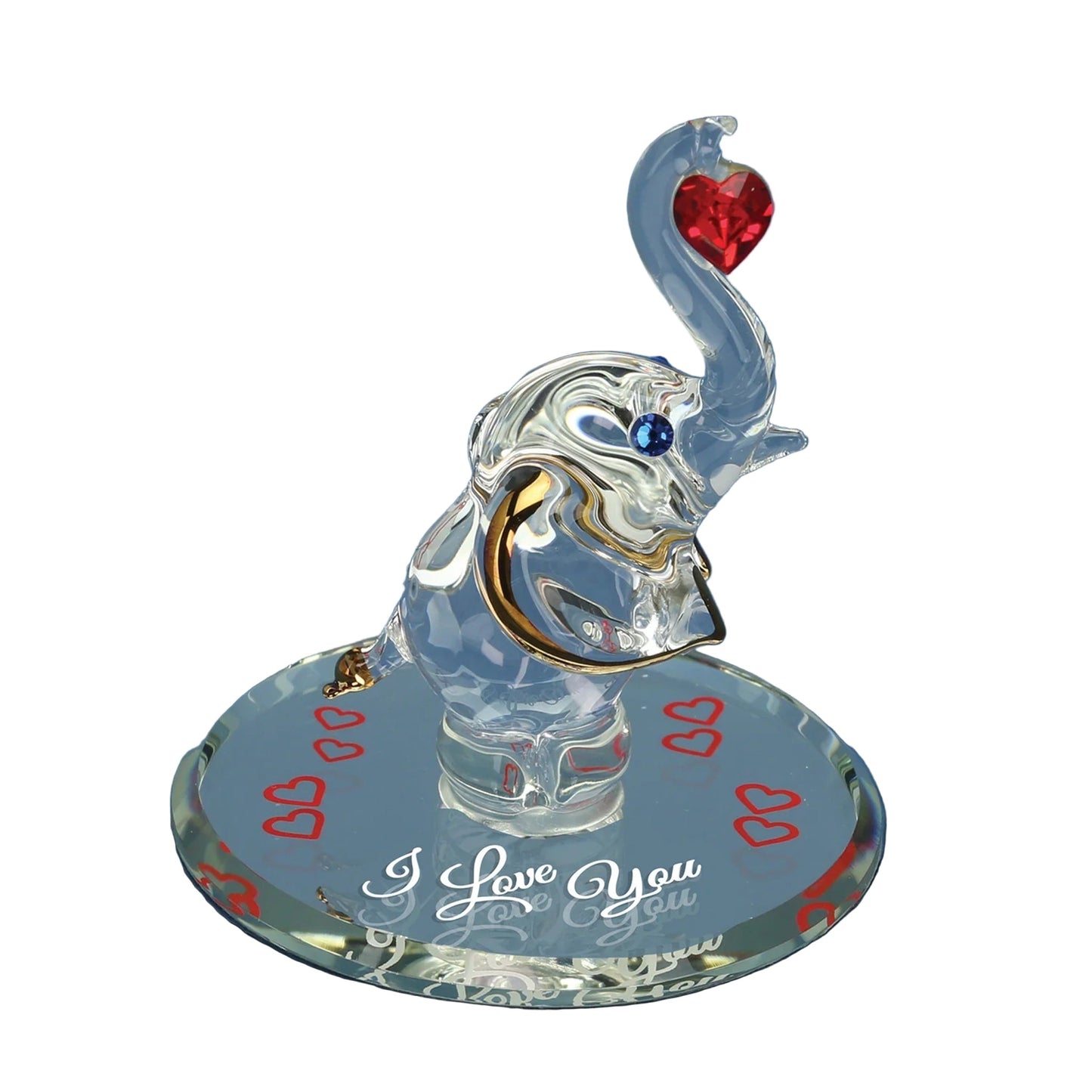 Glass Baron Elephant I Love You Figurine Handcrafted