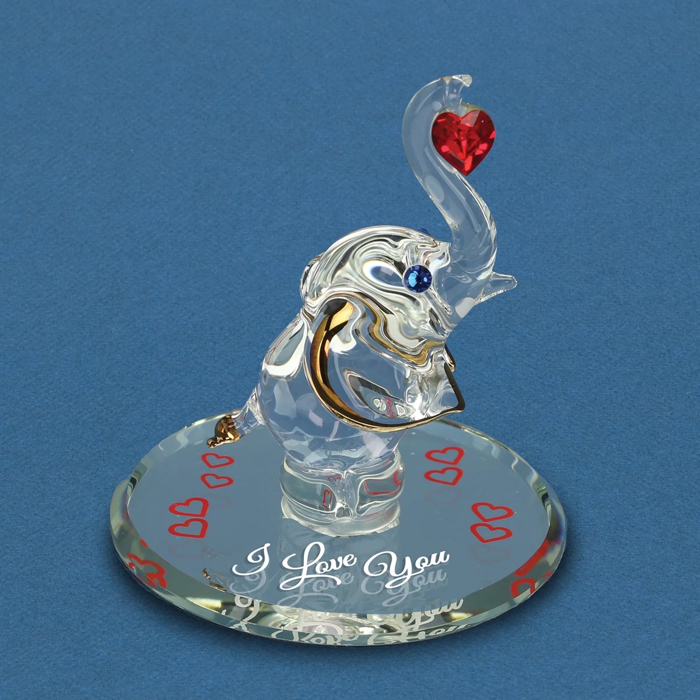 Glass Baron Elephant I Love You Figurine Handcrafted