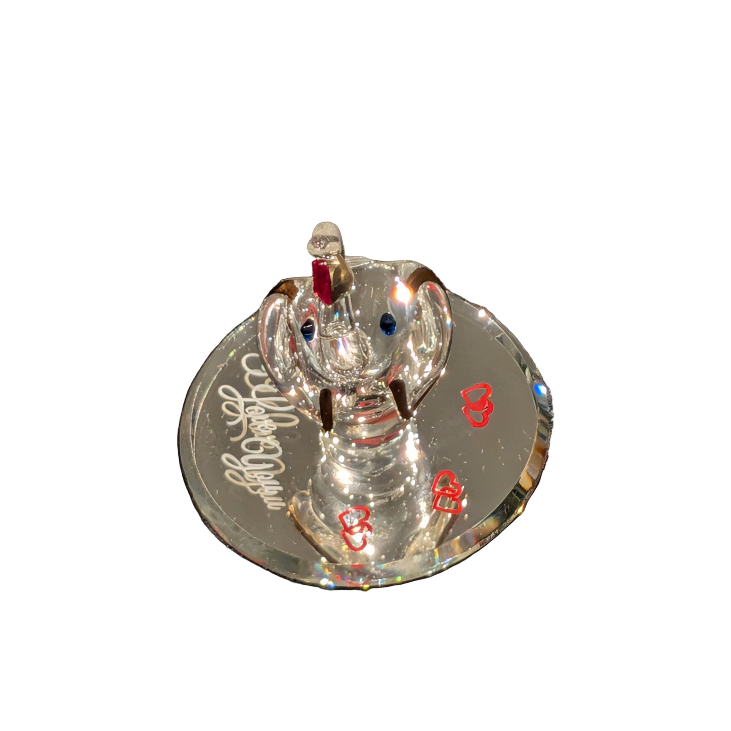 Glass Baron Elephant I Love You Figurine Handcrafted