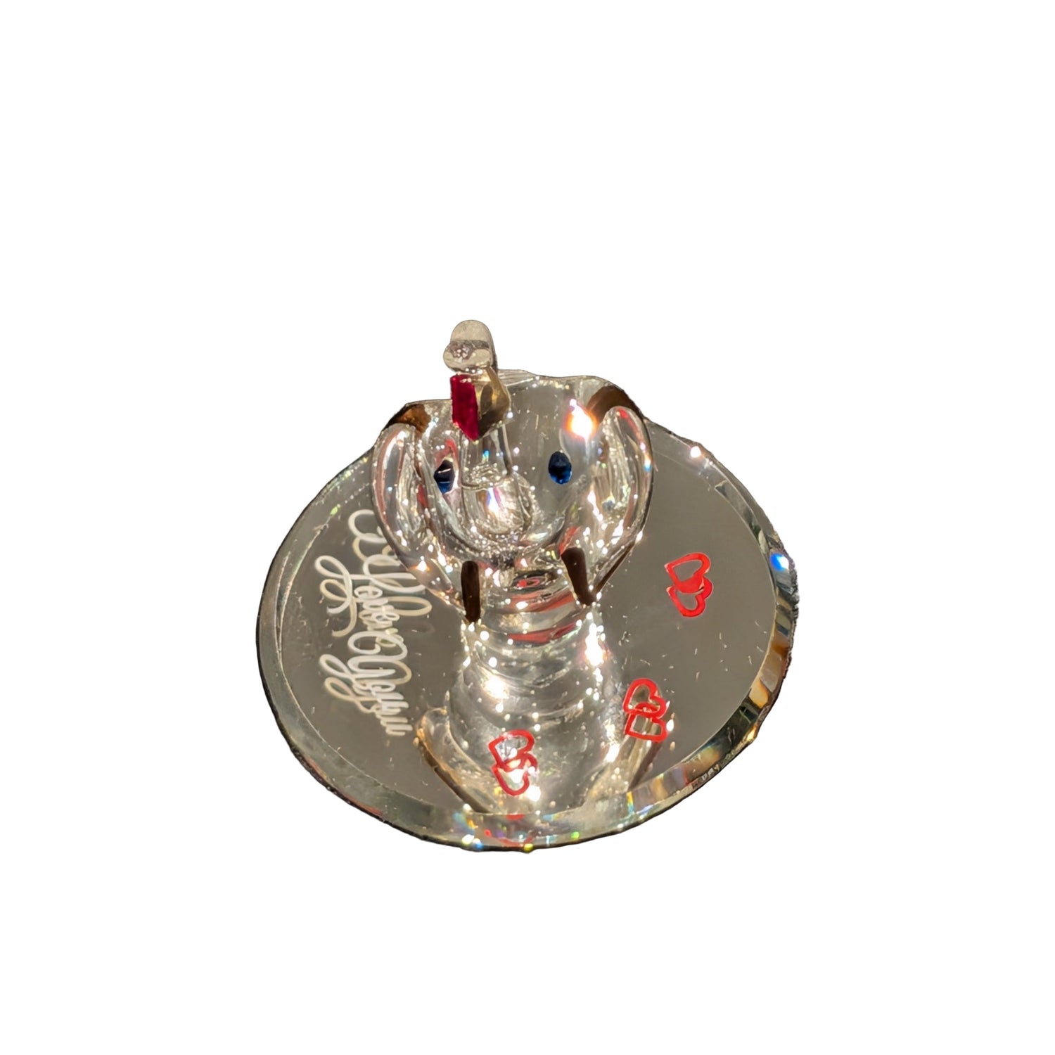 Glass Baron Elephant I Love You Figurine Handcrafted