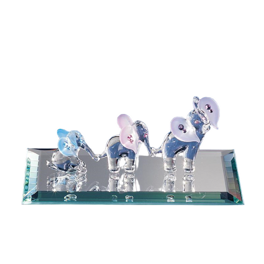 Glass Baron Elephant Train Figurine