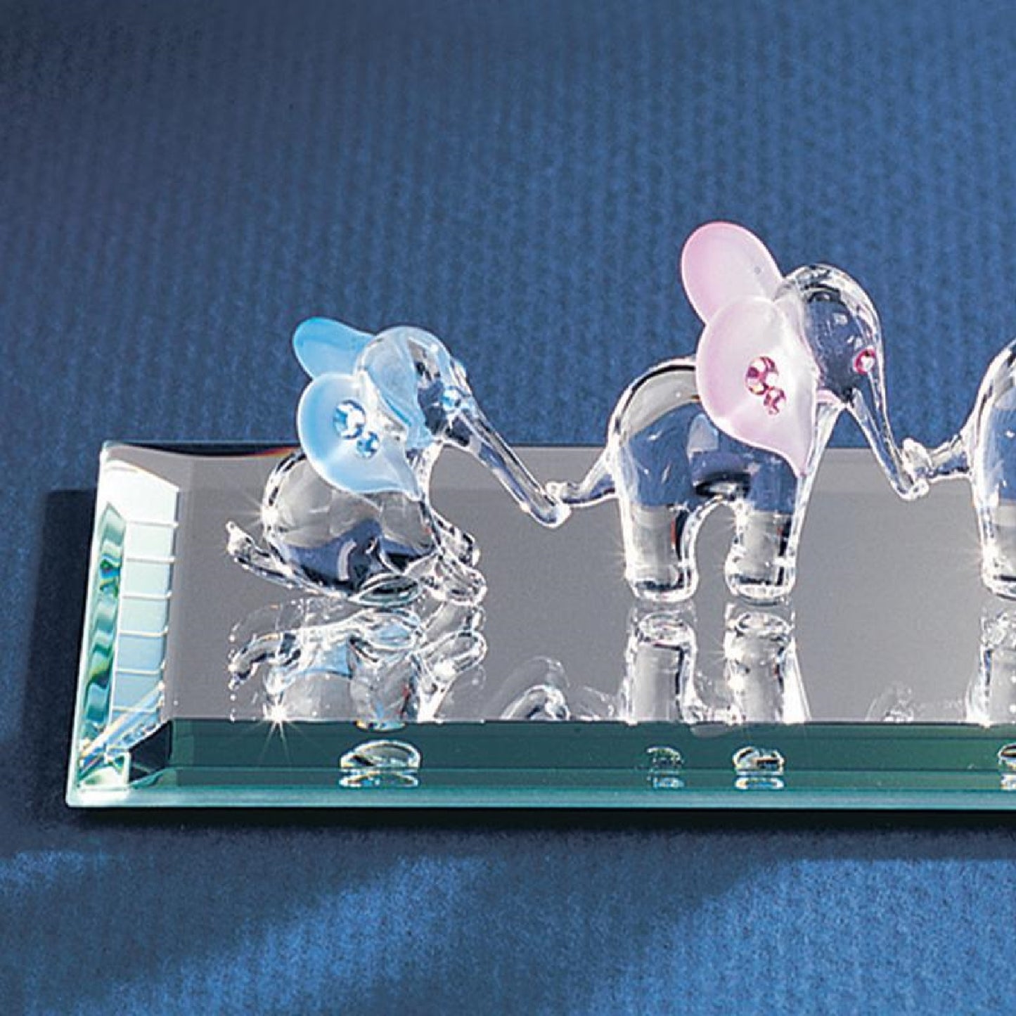 Glass Baron Elephant Train Figurine