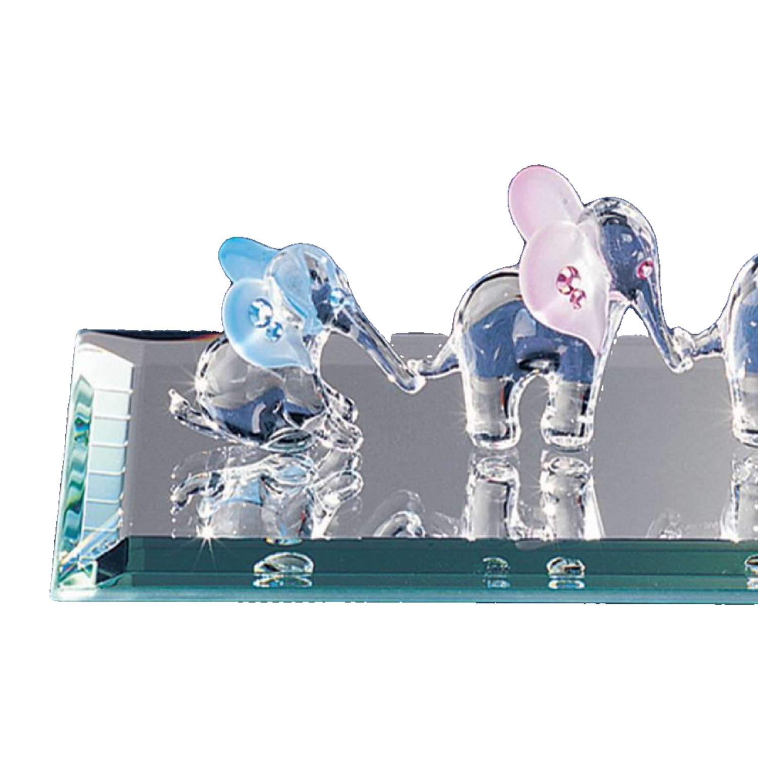 Glass Baron Elephant Train Figurine