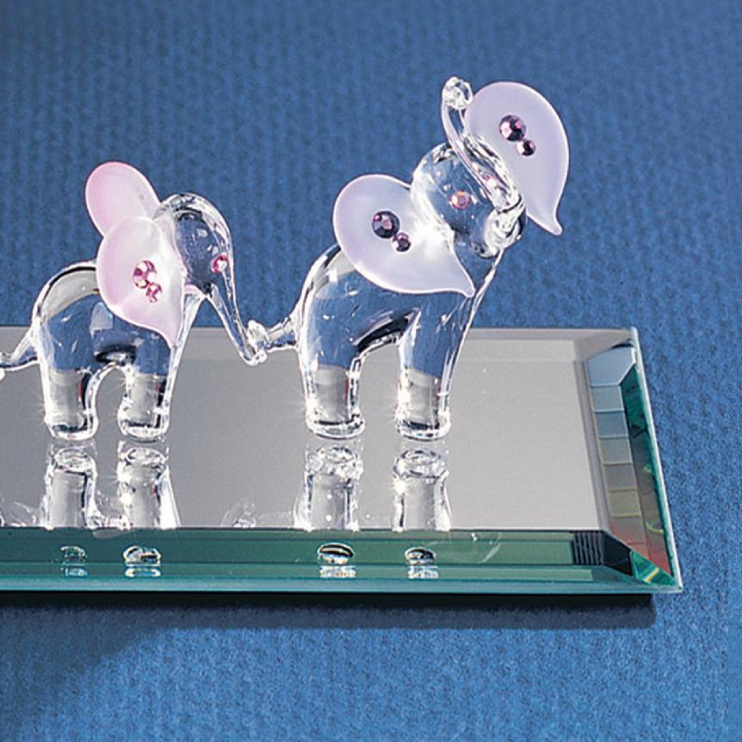 Glass Baron Elephant Train Figurine