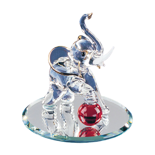 Glass Baron Elephant with Ball Figurine