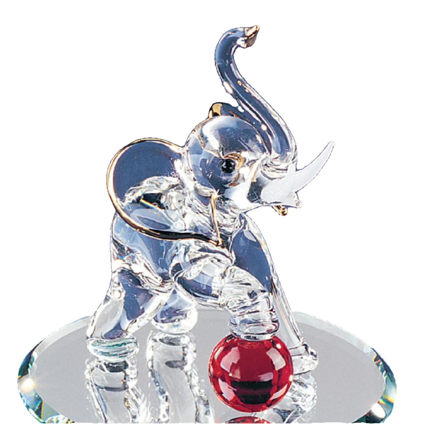 Glass Baron Elephant with Ball Figurine