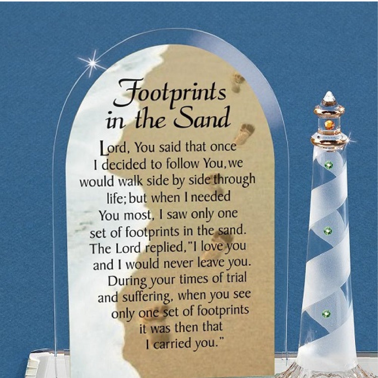 Glass Baron Footprints in the Sand Figurine