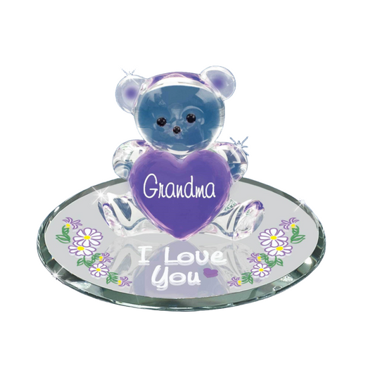 Glass Baron "Grandma, I Love You" Bear Purple