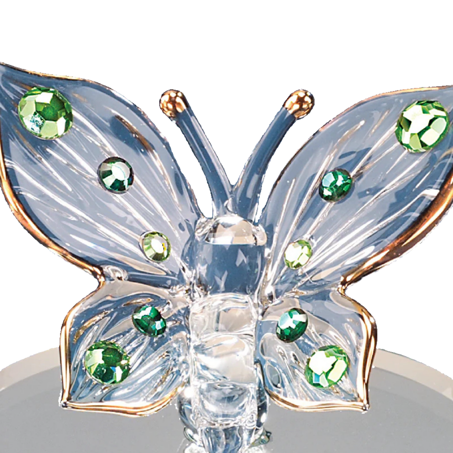 Glass Baron Green Crystals Butterfly Figurine