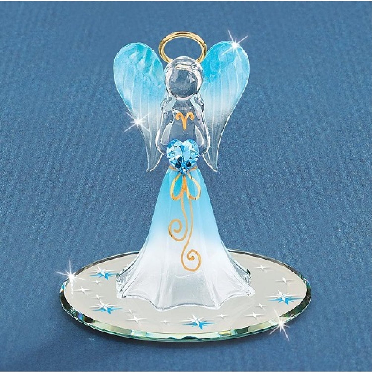 Glass Baron Heavenly Blue Angel Figurine