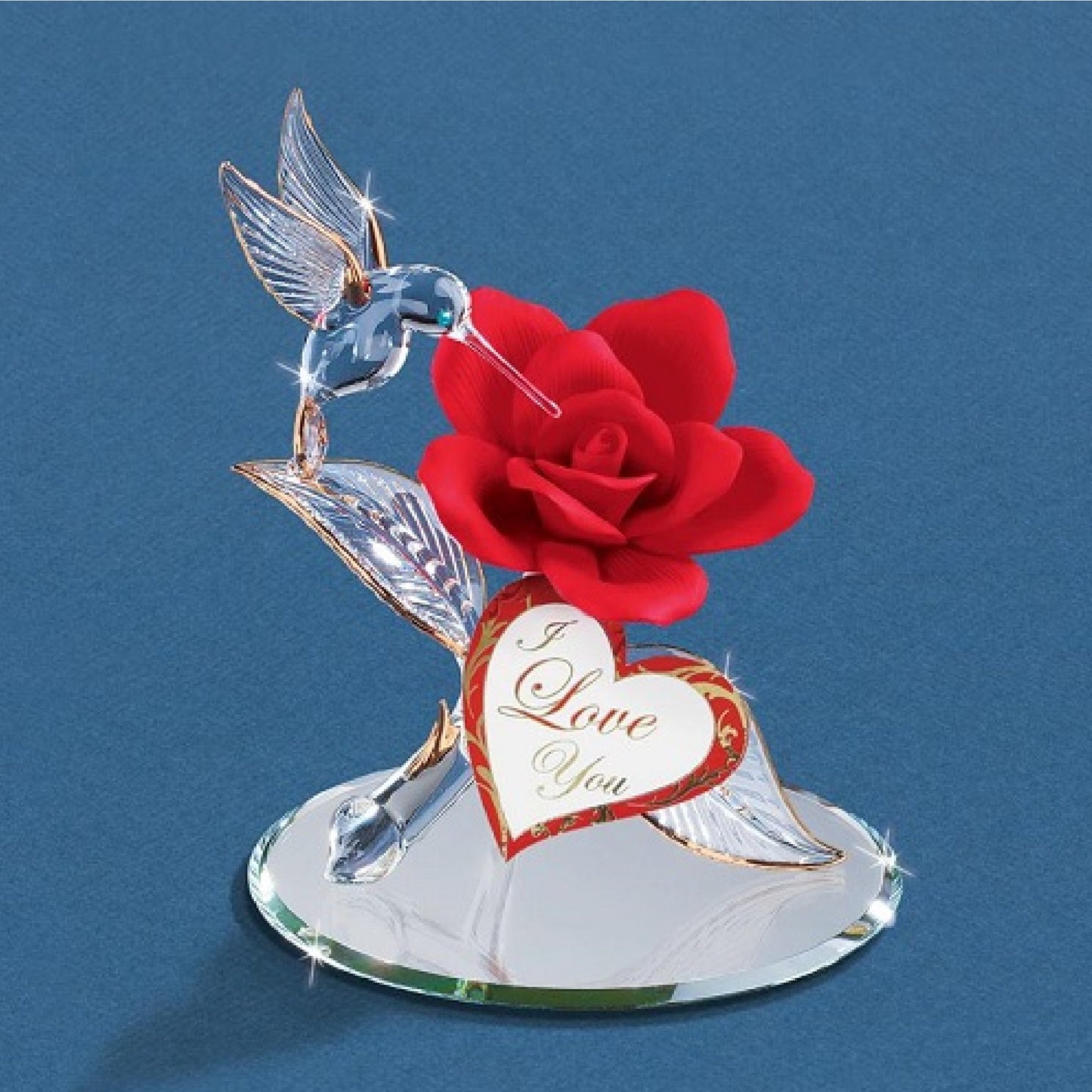 Glass Baron Hummingbird "I Love You" Rose