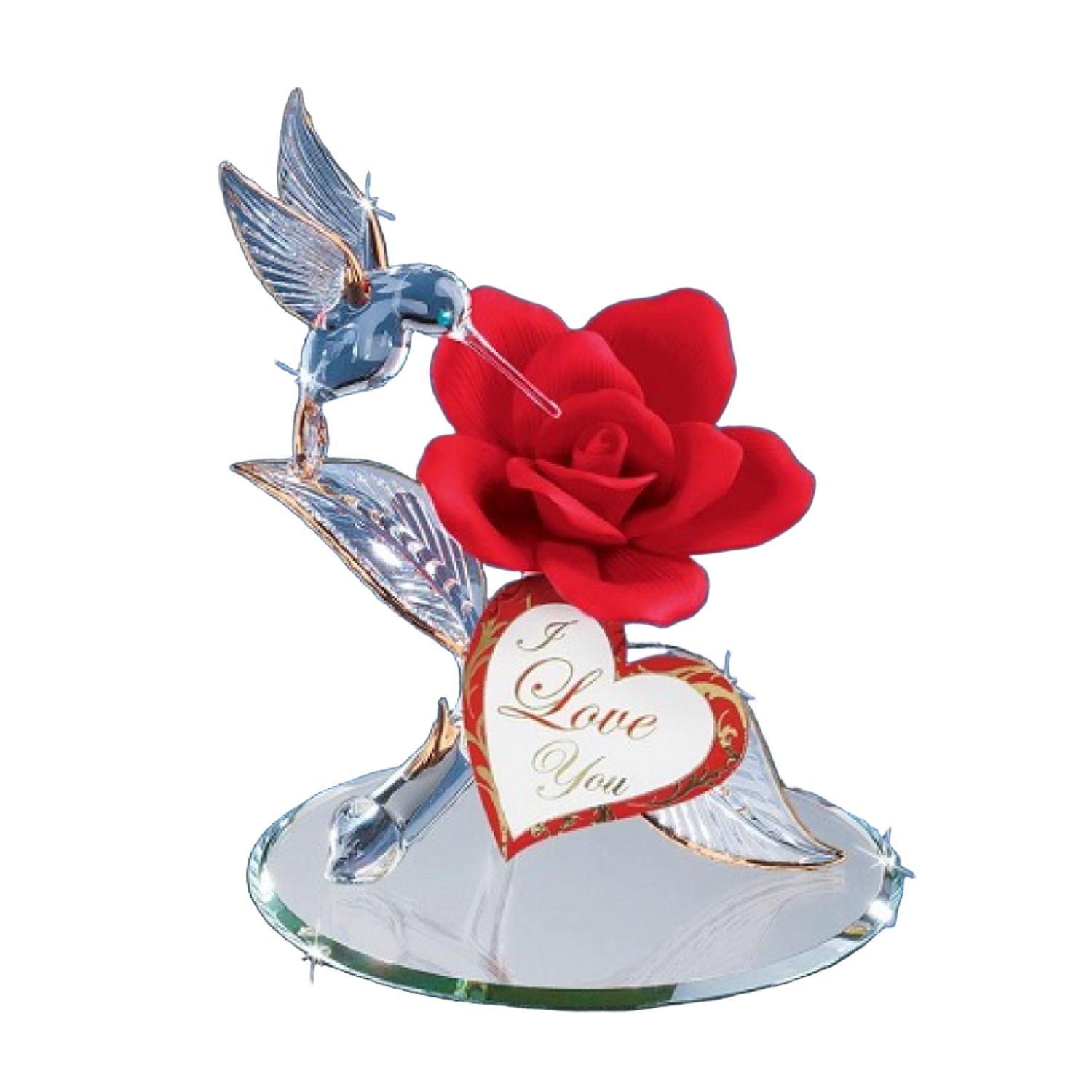 Glass Baron Hummingbird "I Love You" Rose