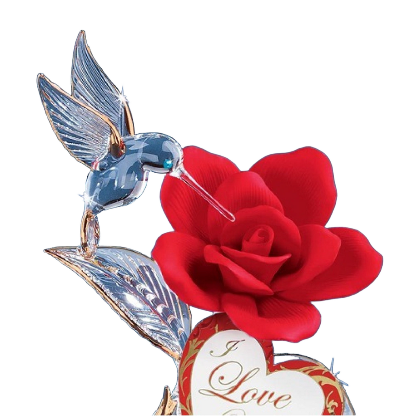 Glass Baron Hummingbird "I Love You" Rose