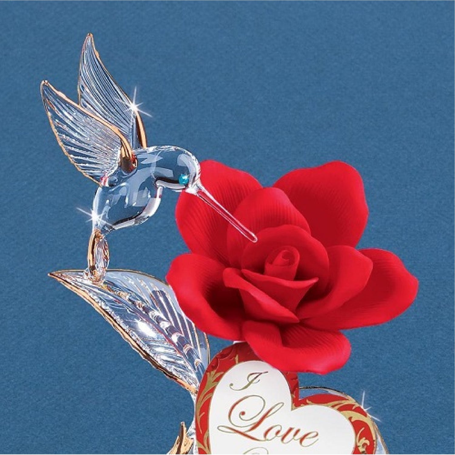 Glass Baron Hummingbird "I Love You" Rose