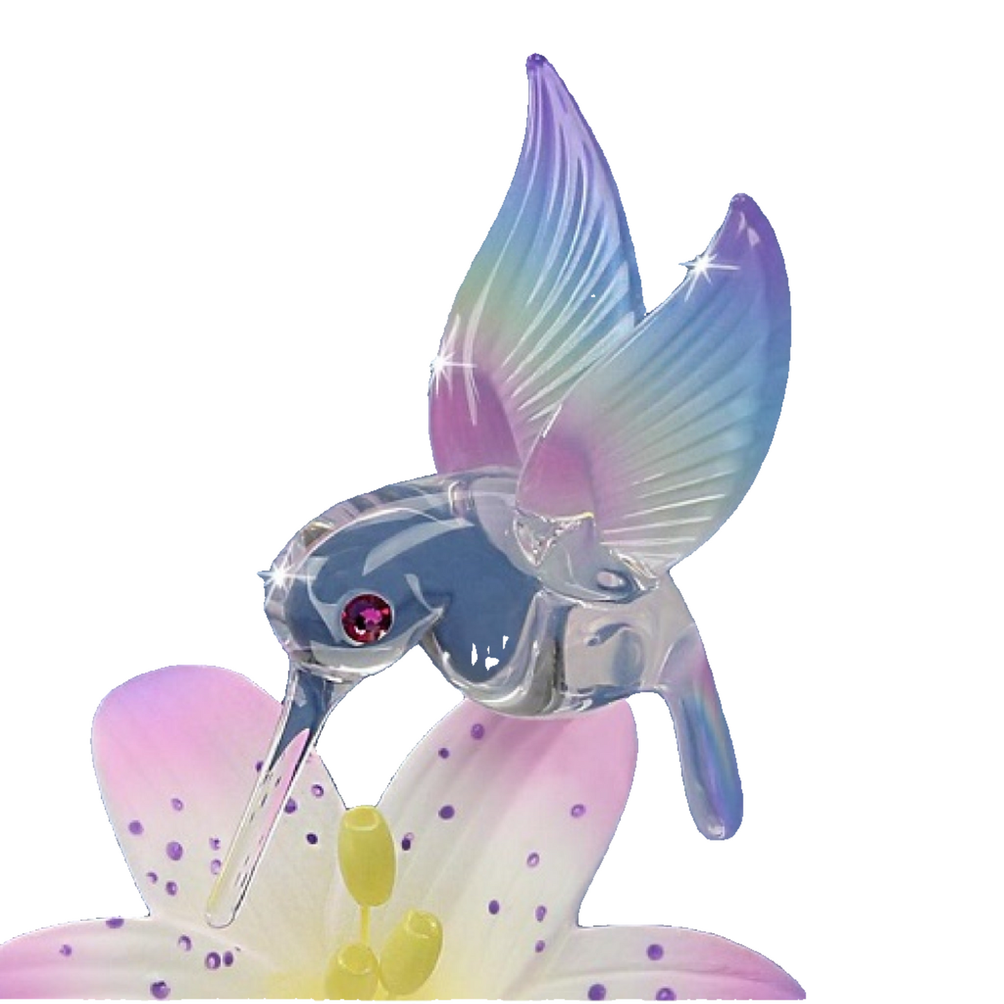 Glass Baron Hummingbird Mirrored Lavender Lily