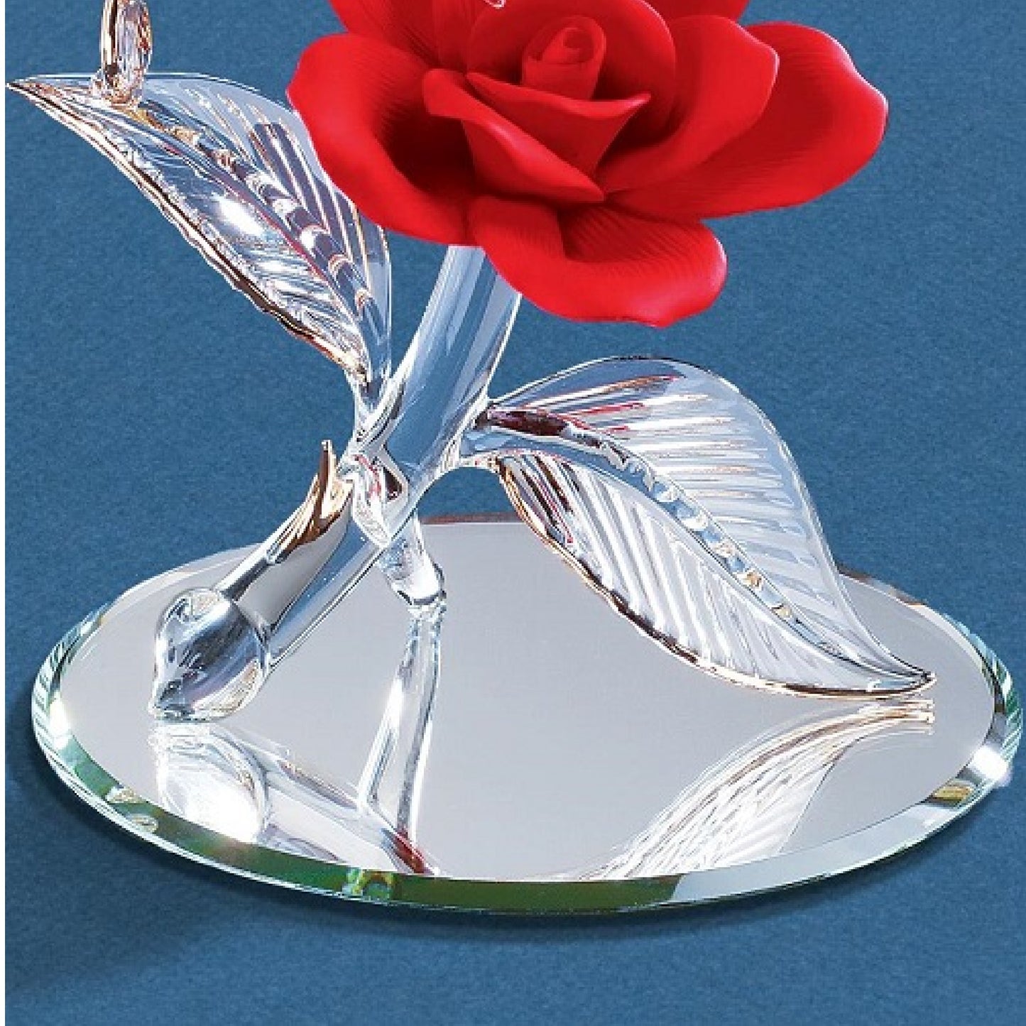 Glass Baron Hummingbird With Red Rose