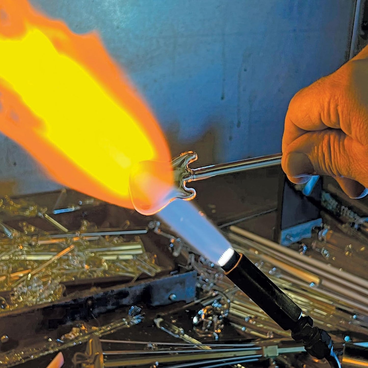 Glass Baron I Love You Hummingbird Glass Figurine, Hand Blown & Sculpted with Austrian Crystal Accents, Airbrushed Porcelain Flower, & Beveled Mirror Base