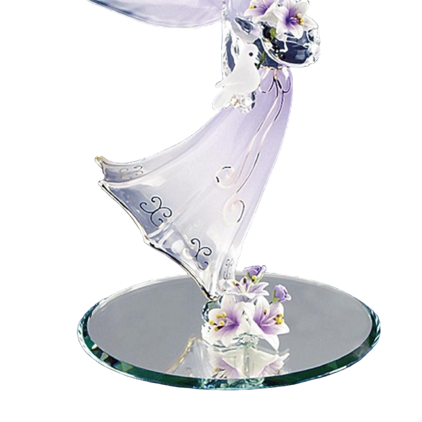 Glass Baron Lavender Angel with Dove Figurine