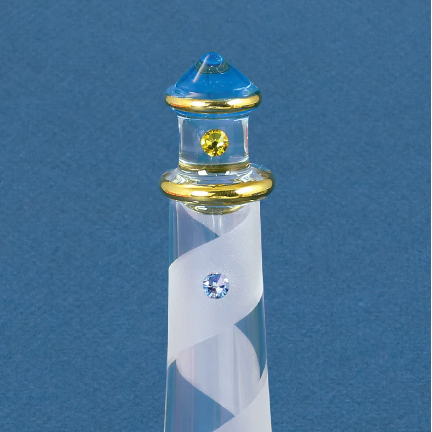 Glass Baron Lighthouse Blue Crystals