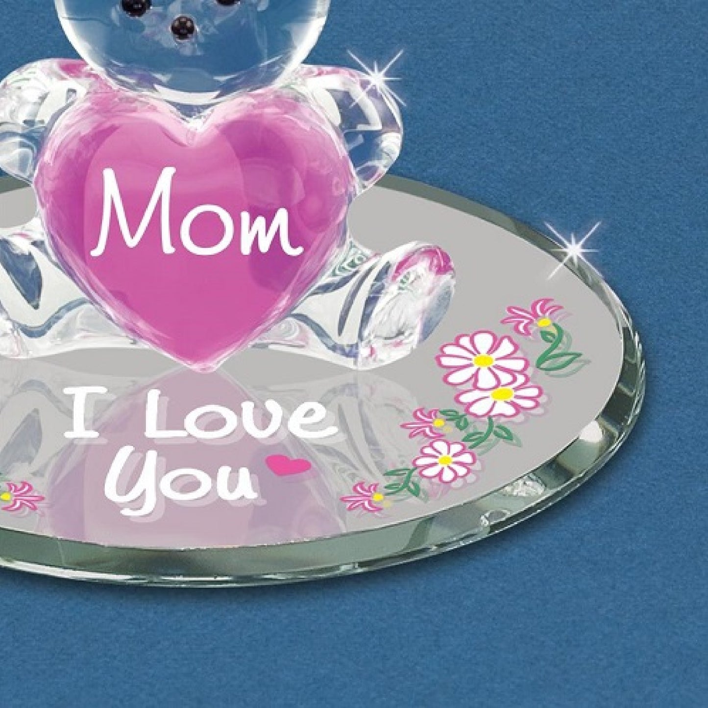 Glass Baron "Mom, Love You" Bear Figurine