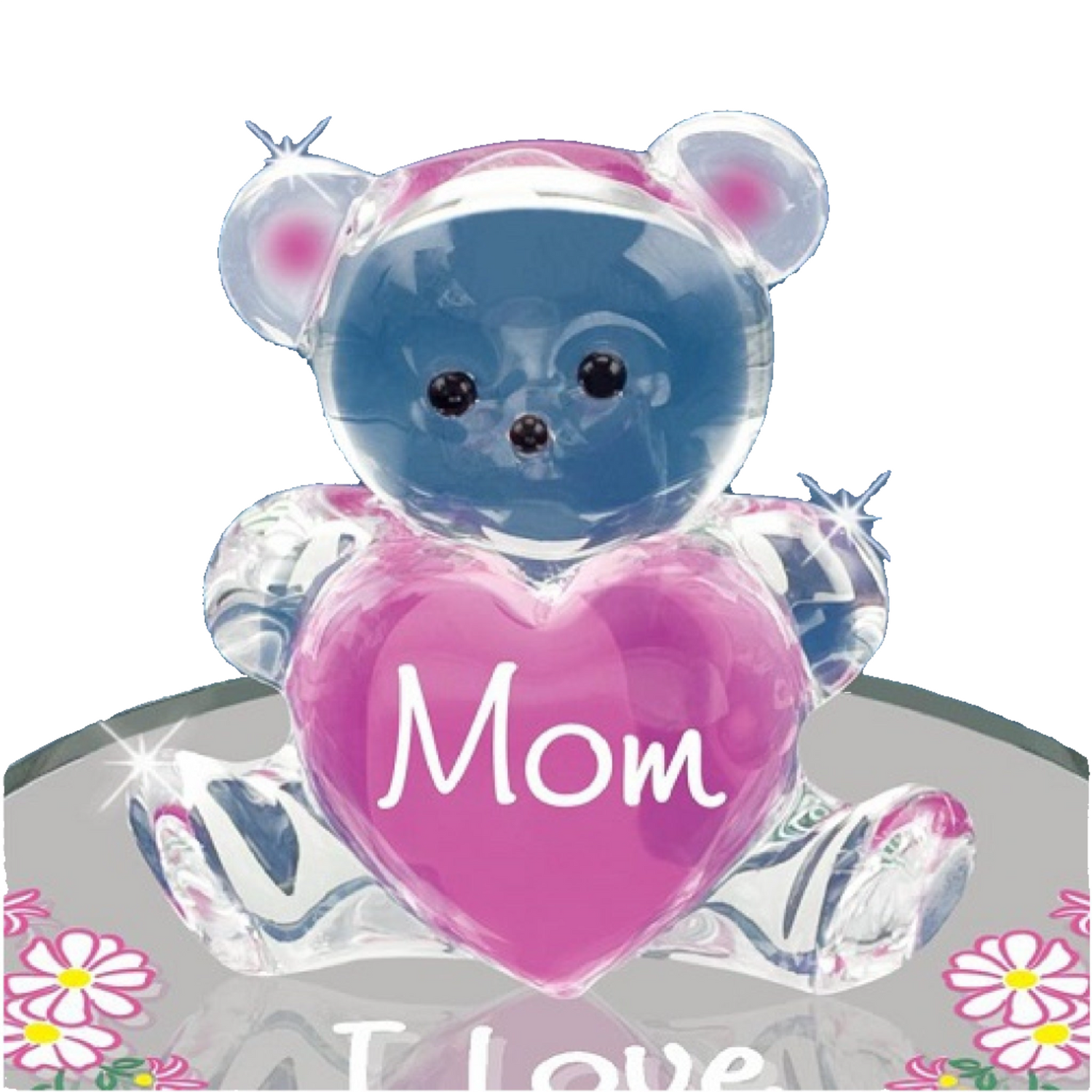 Glass Baron "Mom, Love You" Bear Figurine