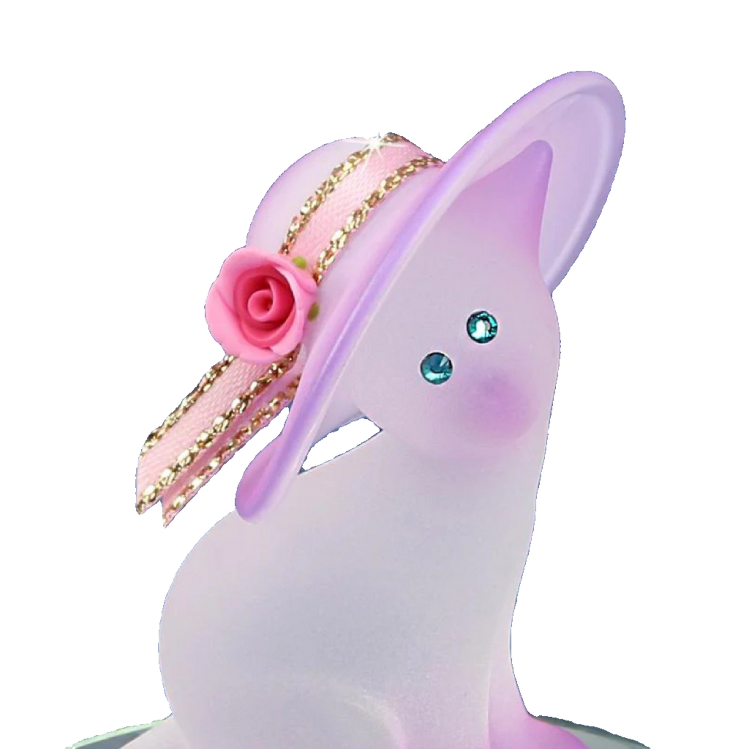 Glass Baron Pink Cat with Hat