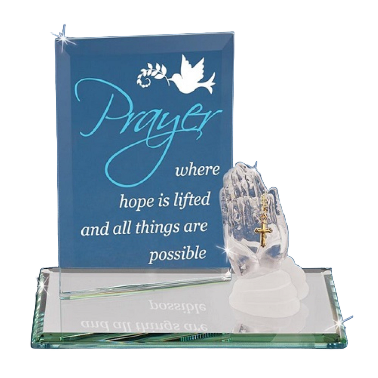 Glass Baron Prayer "Where Hope is Lifted" Figurine