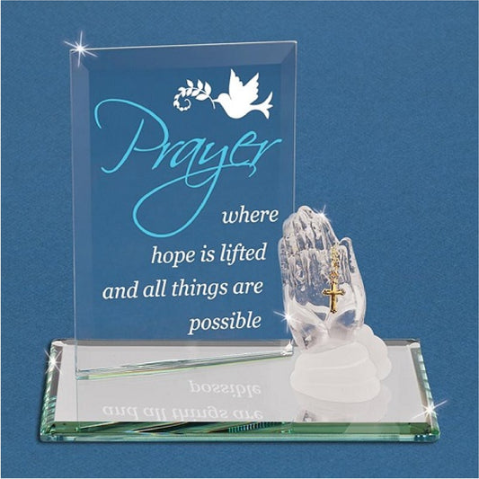 Glass Baron Prayer "Where Hope is Lifted" Figurine